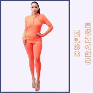 Orange Hoodie Legging Set